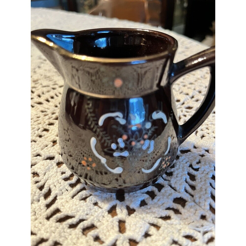 Vintage Japanese Moriage Patterned Hand Painted Redware "Tea Set" - 2-piece Set - Picture 9 of 12